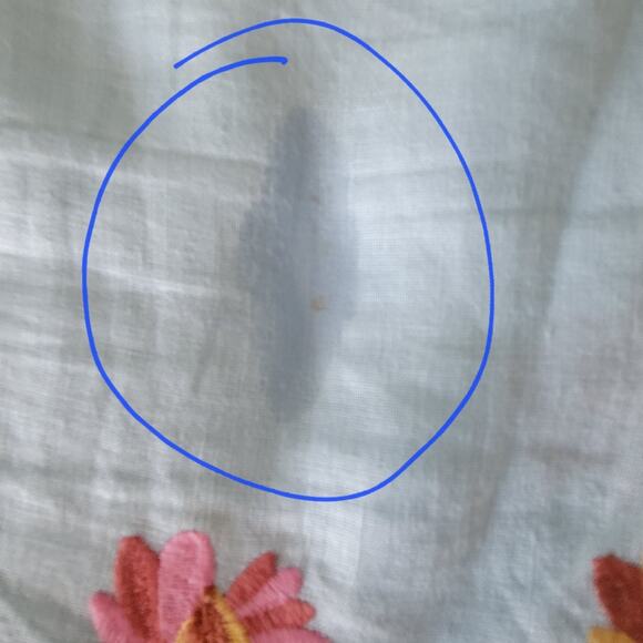 Philosophy Aqua Embroidered  linen summer dress MD Coastal Boho chic - Picture 13 of 13